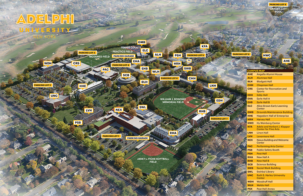 Adelphi University Garden City Campus Map 3D Rendering