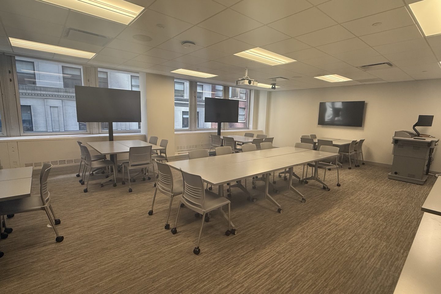 Classroom with table and chairs