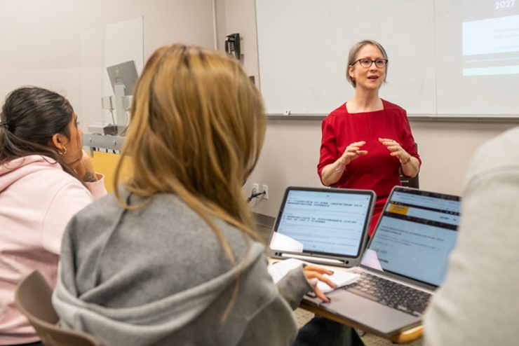 Pamela Buckle, PhD, MA '13, teaches one of her College of Professional and Continuing Studies classes.