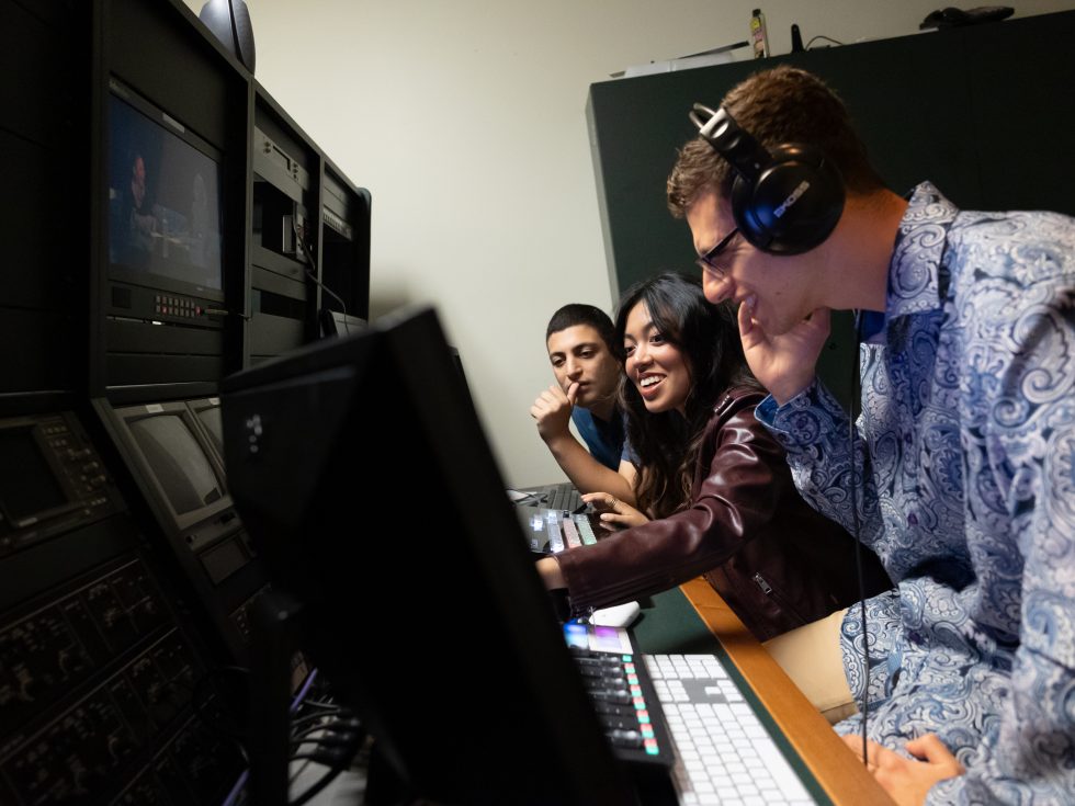 Adelphi students intern at a local media and television station