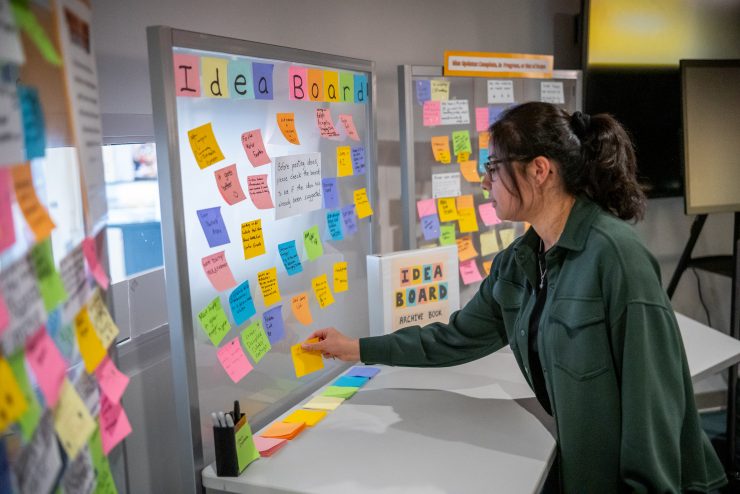 Innovation Center Idea board with post-its
