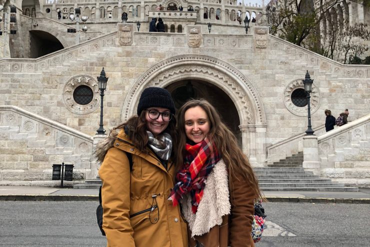 Adelphi students Olivia Tcholakian and Emily Lawrence-London traveled to Europe.