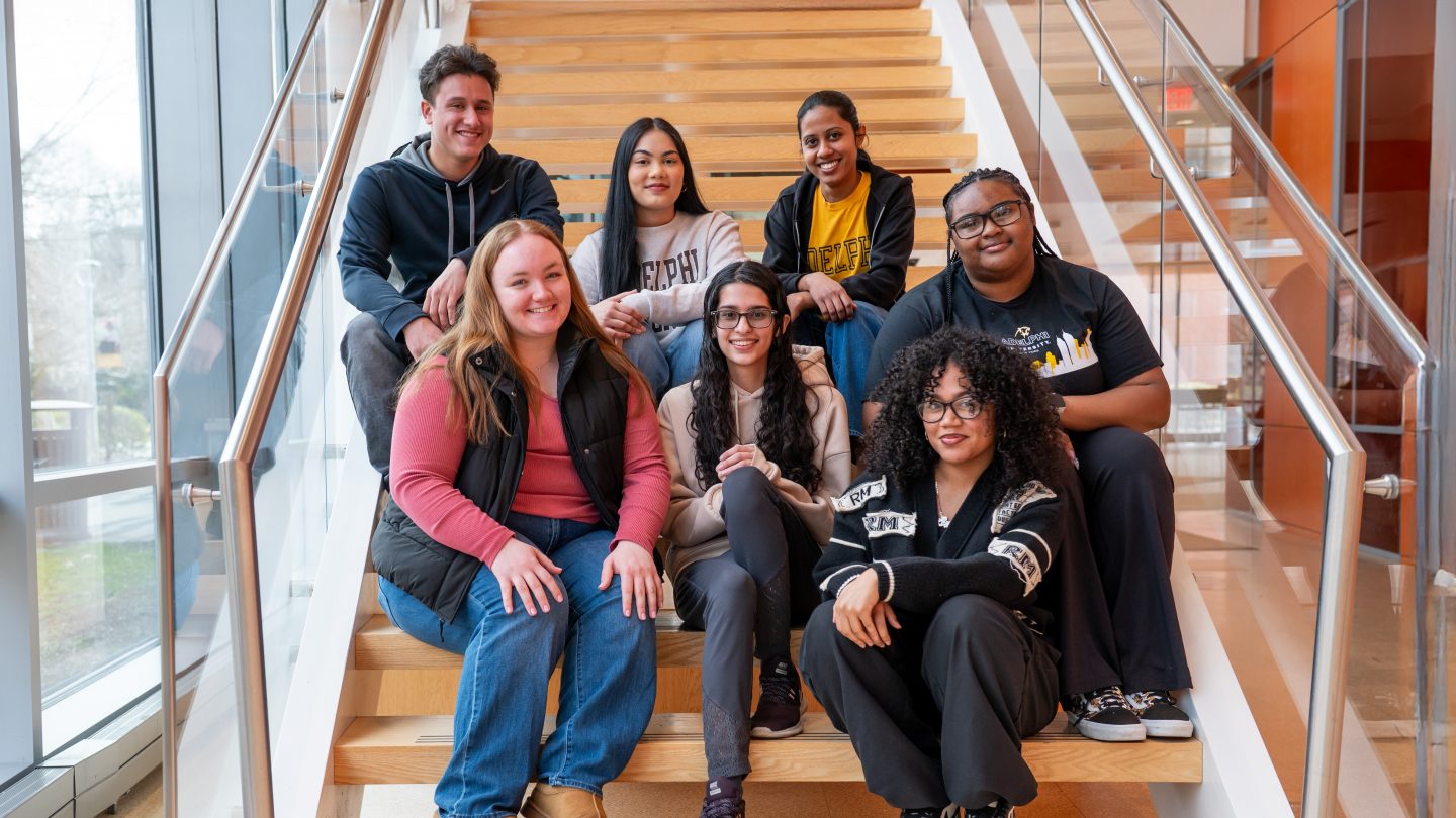 Adelphi Admissions Ambassadors in the Nexus Building