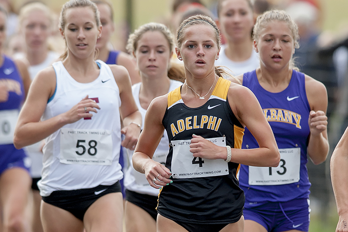 Betsy Eickelberg ’14, MS ’16, a record-setting three-sport athlete at Adelphi.