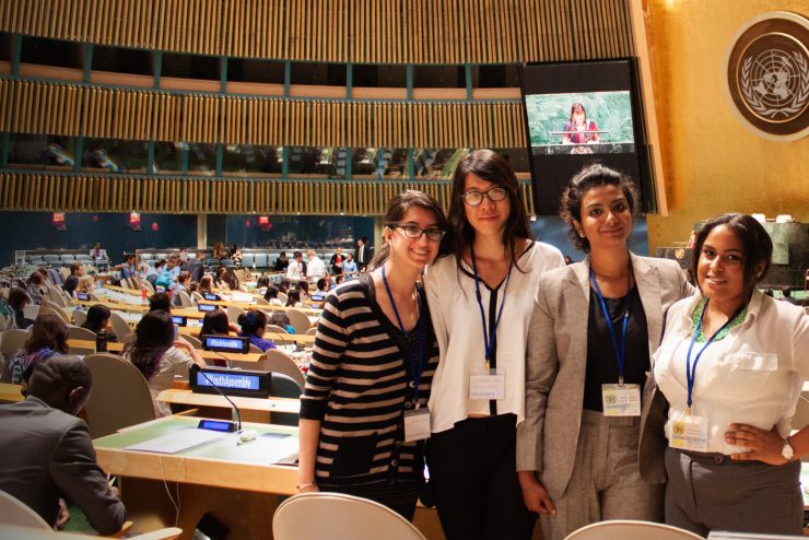 Youth Assembly representatives at the United Nations from Adelphi University