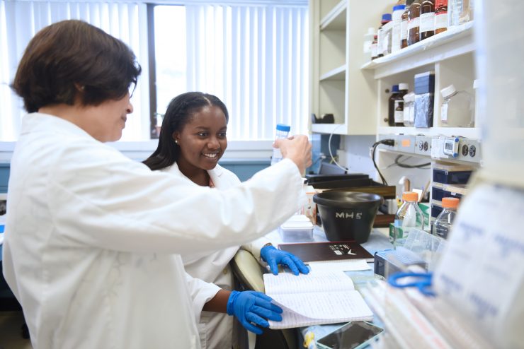 A survivor of the devastating 2010 earthquake in Haiti, Nootshy Romage is now working with patients suffering from corneal disease as an intern at the Northwell Health Lions Eye Bank. 