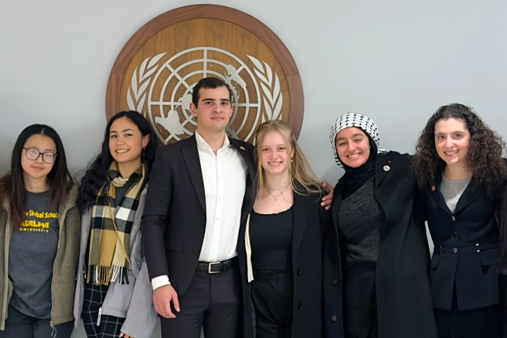 A group of Adelphi University students in the United Nations, NYC