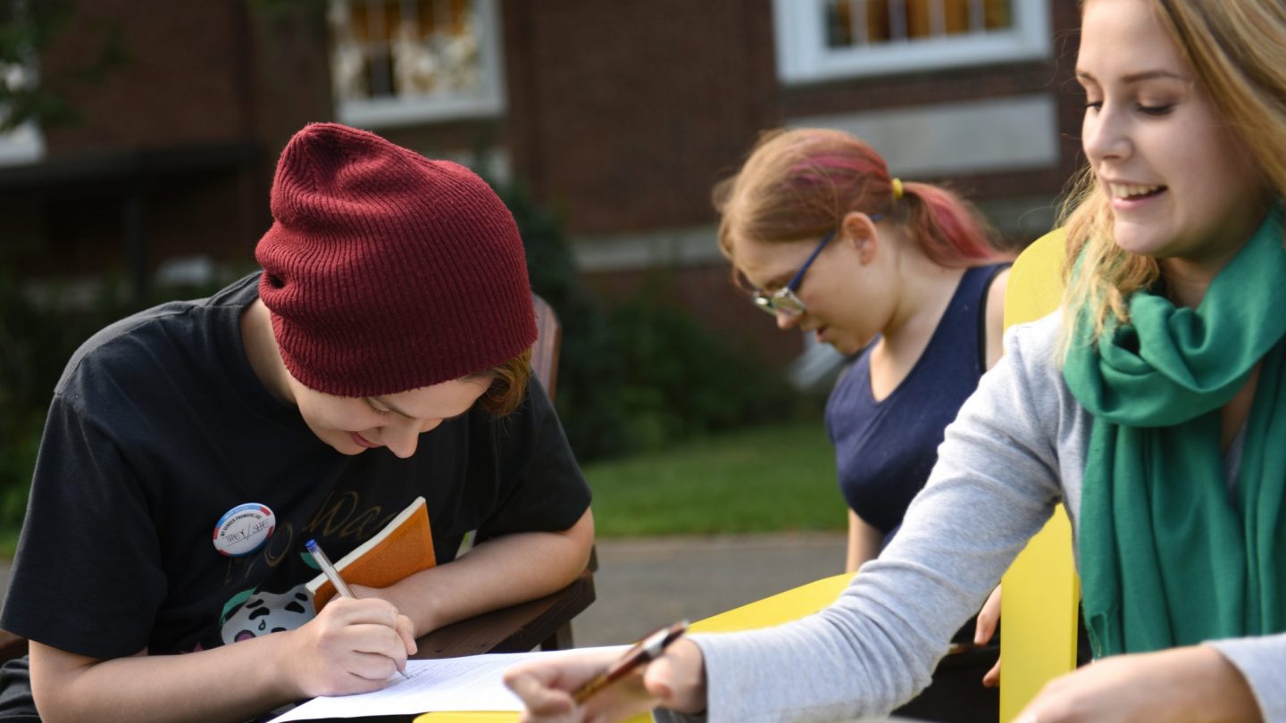 Future writers find their voice and inspiration together at Adelphi’s Garden City, NY campus.