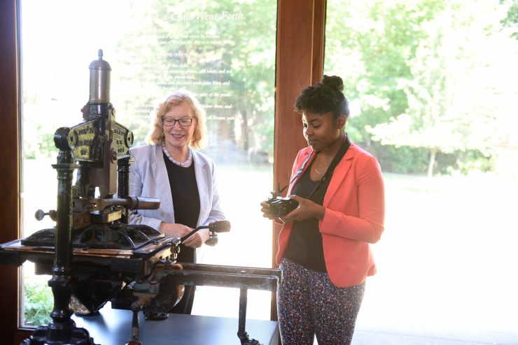 An Adelphi University intern at the Walt Whitman Museum on Long Island, NY
