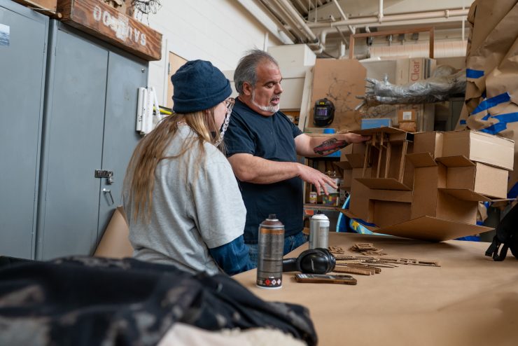 Christopher Saucedo's scultipe studio in the Klapper Fine Arts Facility