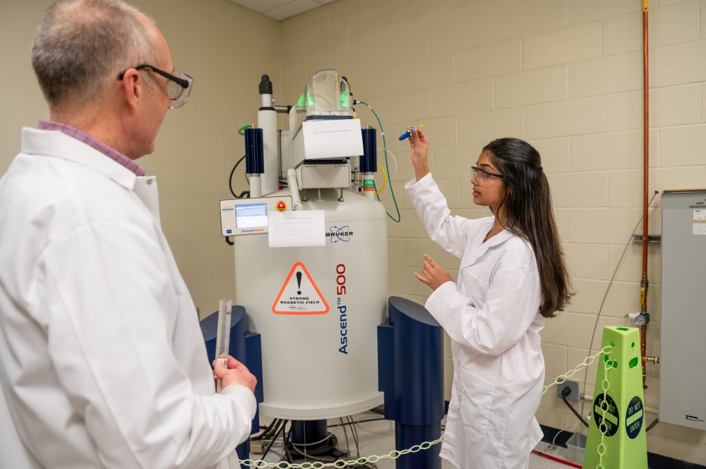 Chemistry lab: Nuclear magnetic resonance (NMR) spectrometer