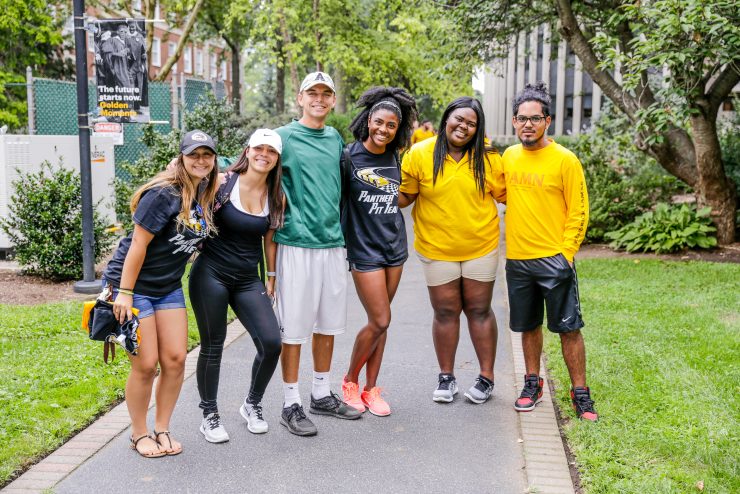 Adelphi students on campus: friendships