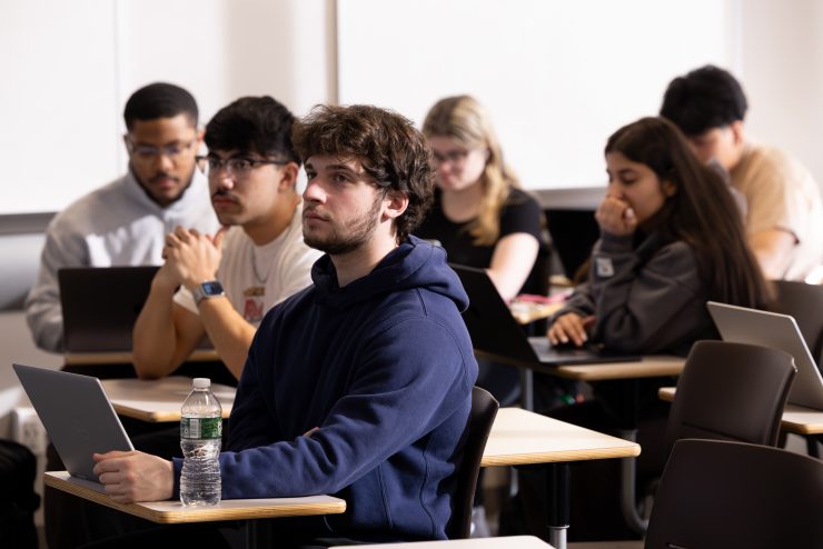 Inside a classroom at Adelphi.