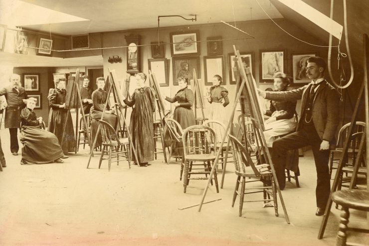 Adelphi College art class, 1890s in Brooklyn, NY