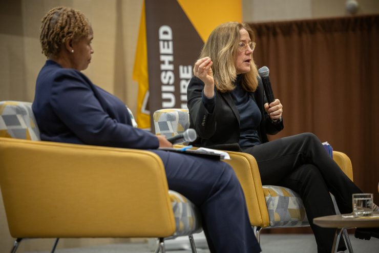 Caroline Elkins, a professor at Harvard University and the Pulitzer-Prize winning author of Imperial Reckoning: The Untold Story of Britain’s Gulag in Kenya speaks at Adelphi University.
