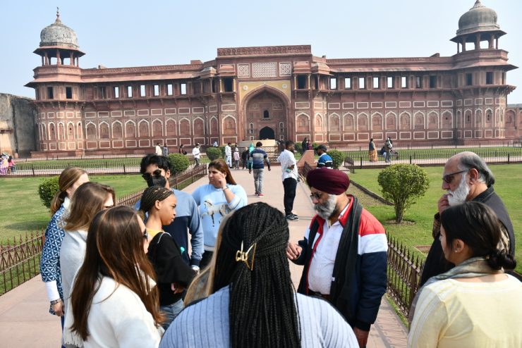 Students received a tour of the All India Institute of Ayurveda in Goa, including a demonstration of a virtual dissection table