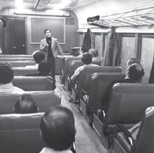 Archival Image - Adelphi on Wheels MBA on the railroad commuter class