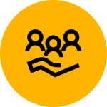 Icon showing concept of belonging and a welcoming space