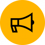 Icon showing concept of marketing and getting the word out