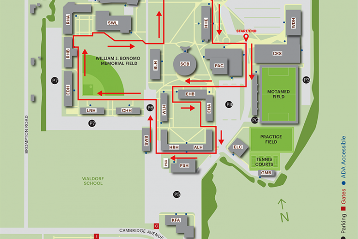 Adelphi The map below features a suggested route for a one mile loop.