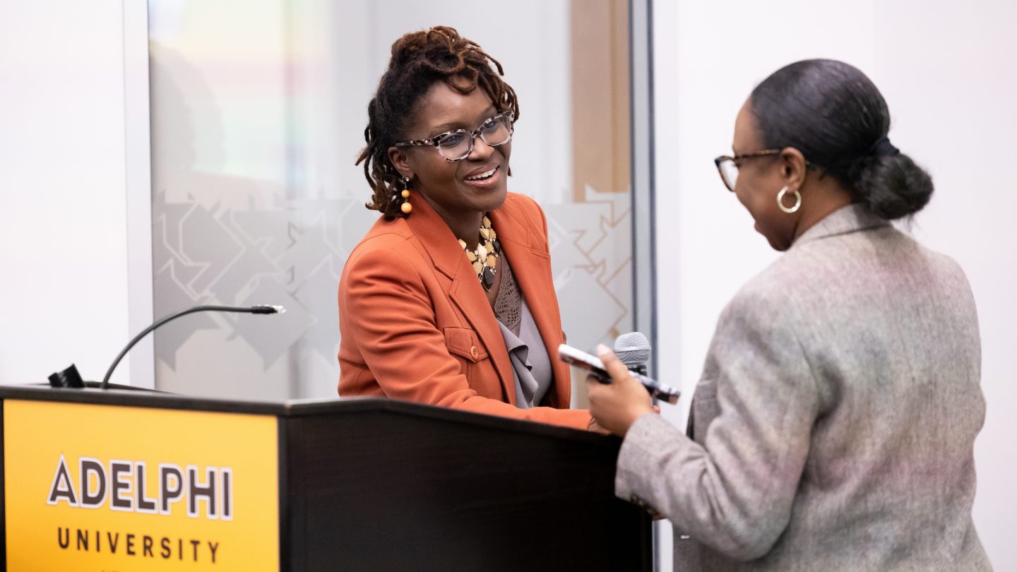 Adelphi’s award-winning Mentoring Program has helped bring about a culture shift at the University. Chotsani Williams West, MA ’07 has led the program since its inception in 2014