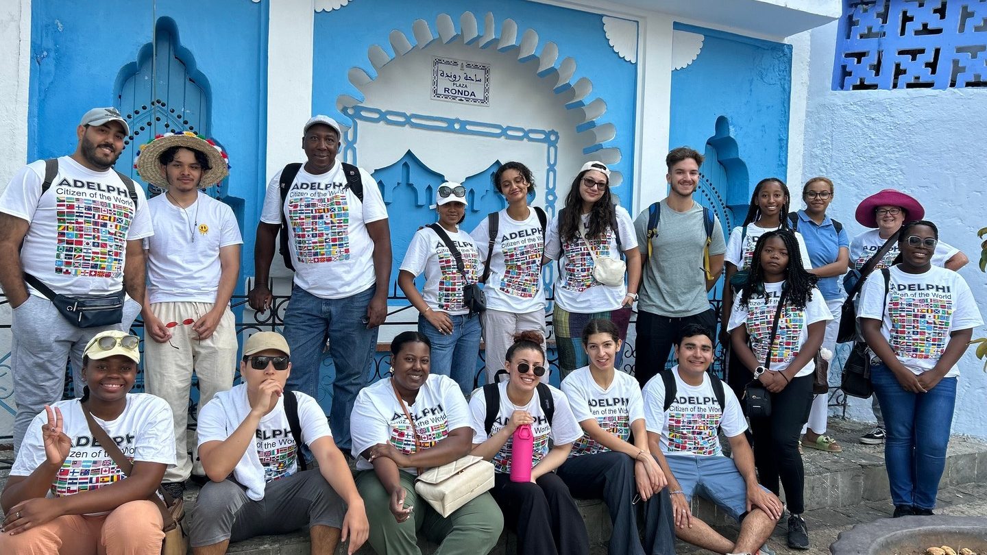 Adelphi students on the two-week Summer 2024 Alternate Break trip to Spain and Morocco, where they visited historic sites, rural villages and NGOs and volunteered at schools in Granada and Chefchaouen, a city in the Rif Mountains of Morocco.