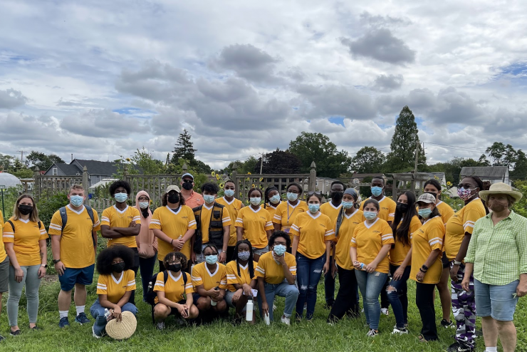 Students are at community service event