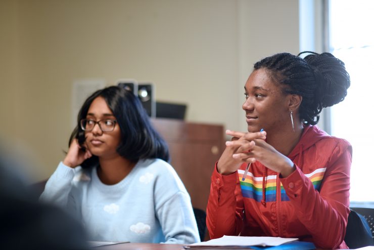 Students smiling in class