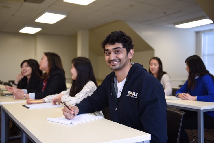 International students in a classroom