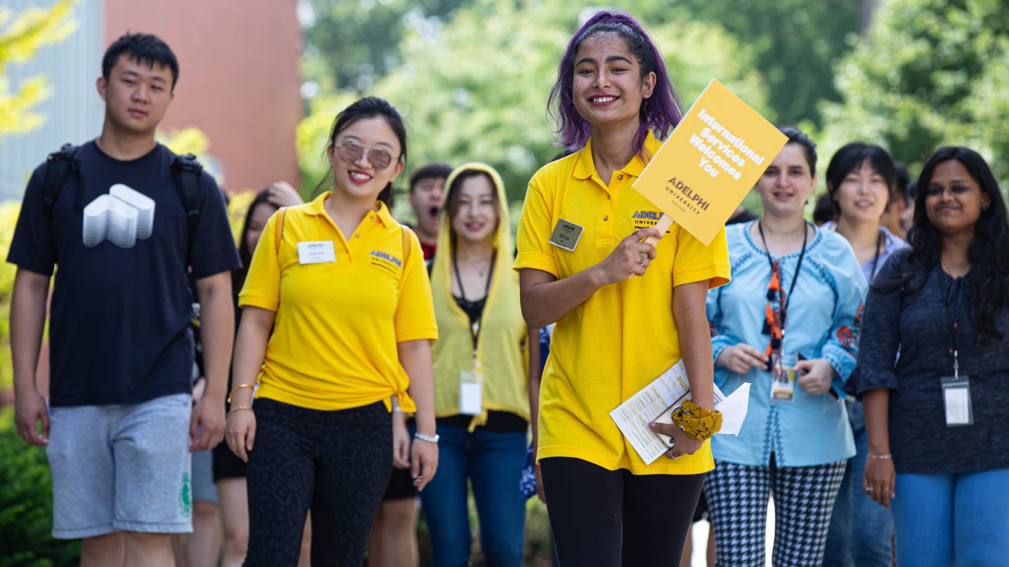 students on campus