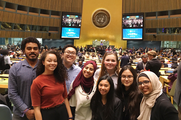 Adelphi students at the United Nations in NYC