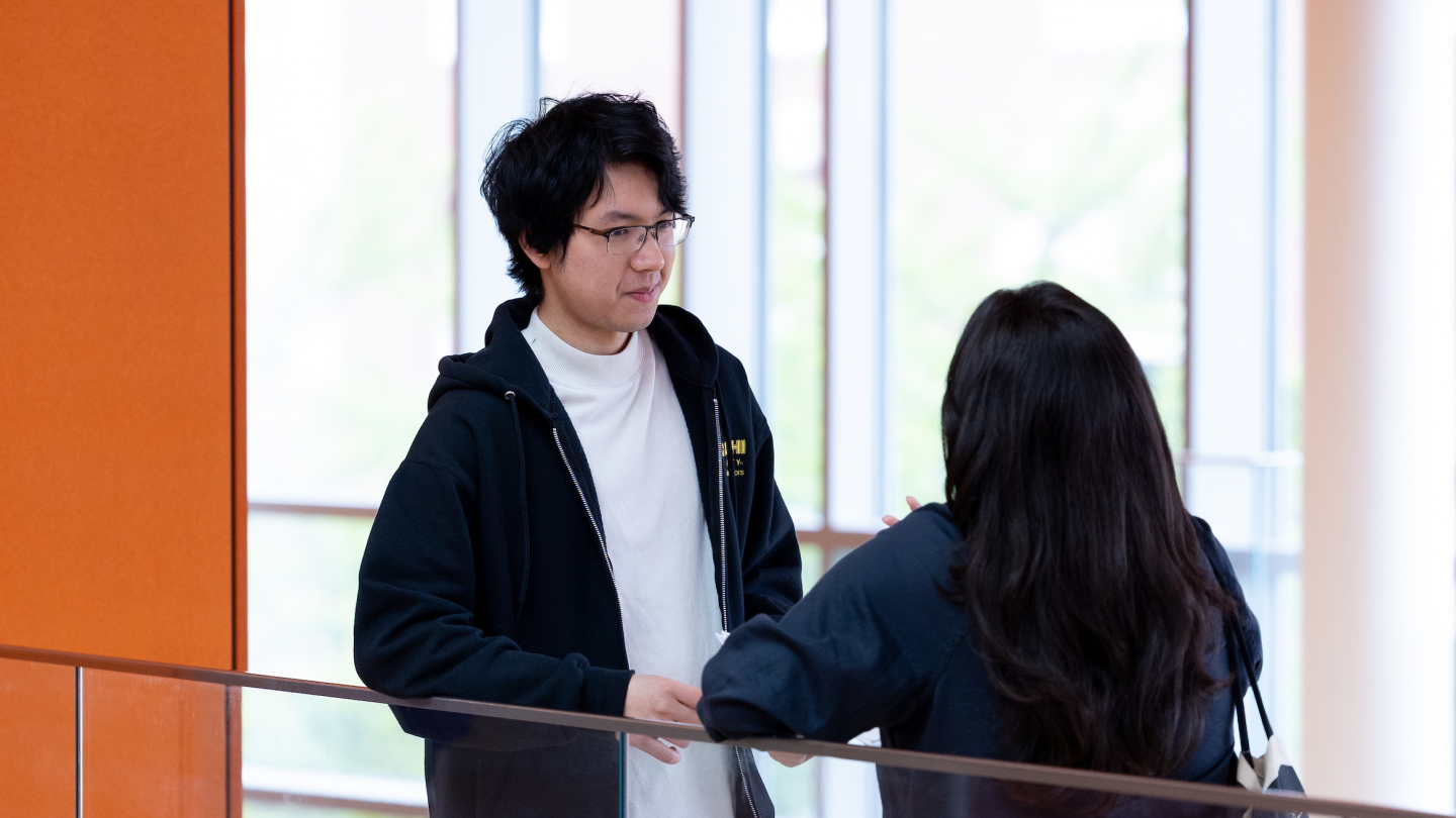 International Students talking in nexus