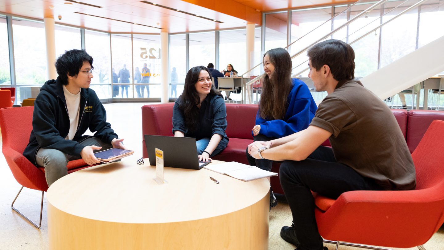 Students around a table