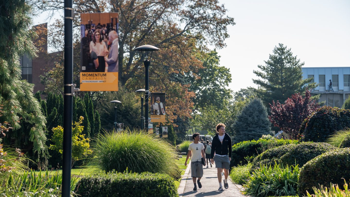 Adelphi University Campus - students walking