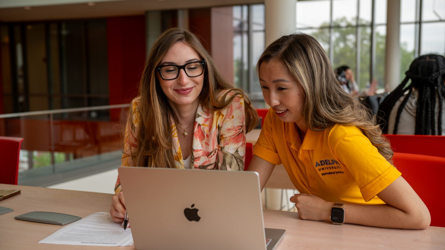 International students at Adelphi in Nexus Building