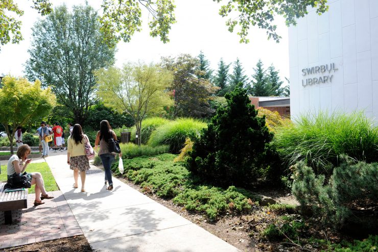 Students Visiting Swirbul Library