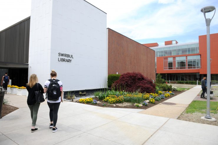 Exterior of Swirbul Library at Adelphi University