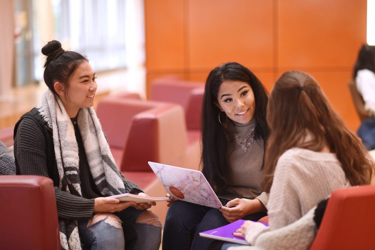 Students studying in the nexus building