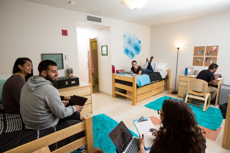 Inside a dorm room at Adelphi University