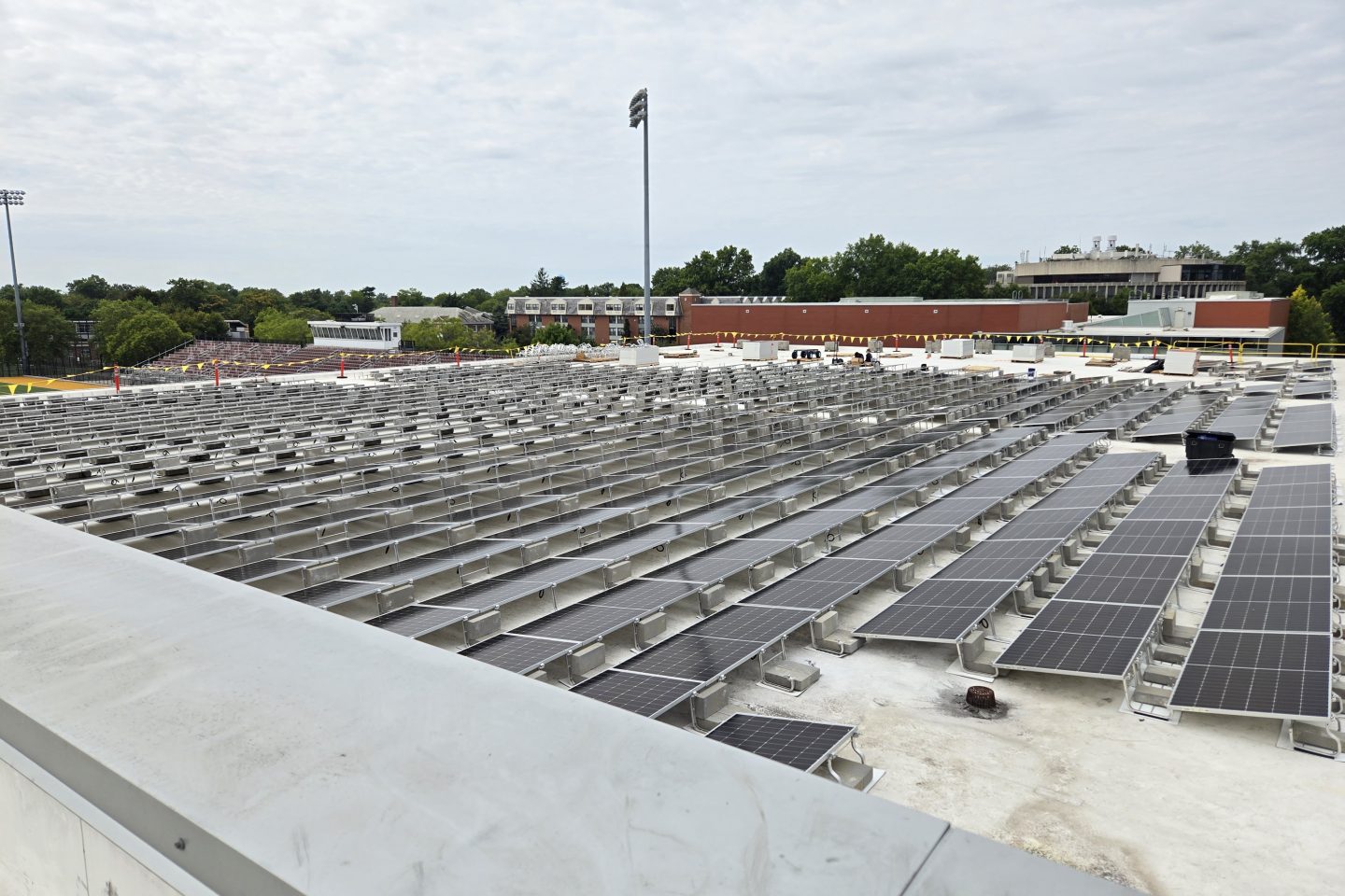 Solar Panels on top of a building