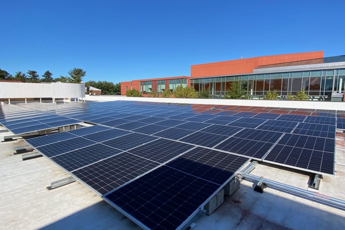Solar Panels on top of a building