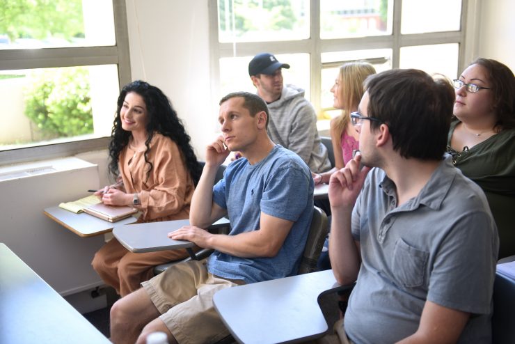 Students in a classroom during a lecture