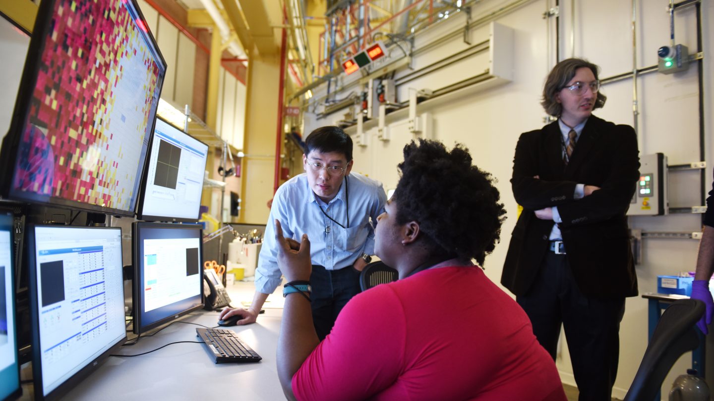 Adelphi student Marley Medard does research at Brookhaven National Laboratory.