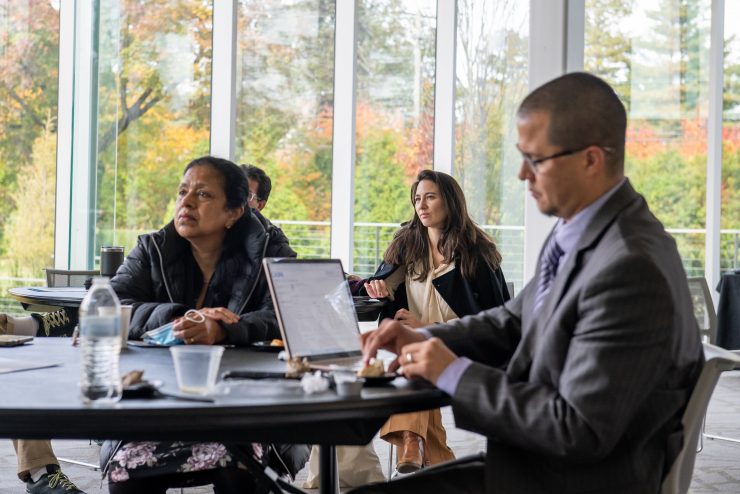 Faculty Members attending a faculty orientation.