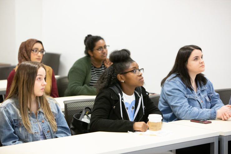 Students attending a class