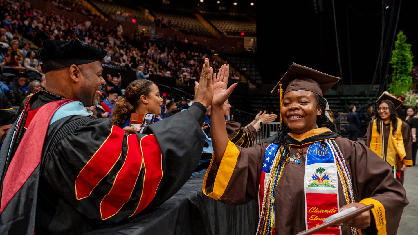 Adelphi Commencement - High Five