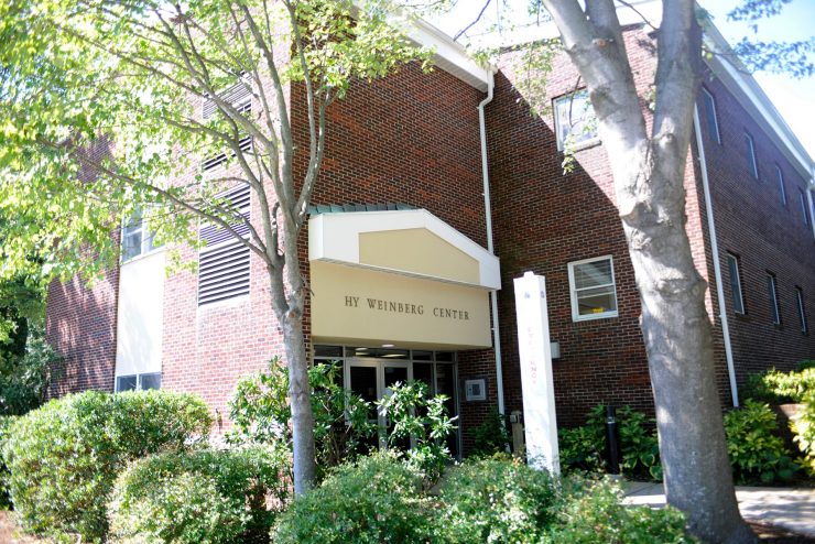 Hy Weinberg Center exterior on building located near the Adelphi University Garden City Campus on Cambridge Avenue.