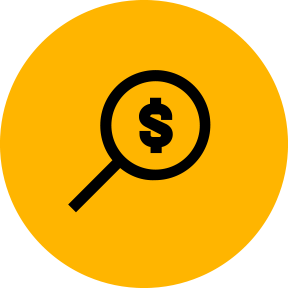 Icon: searching for money