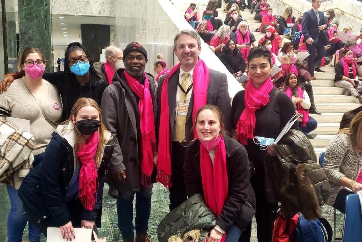 Adelphi social work students at the New York State Capitol to advocate for legislation to address reproductive rights