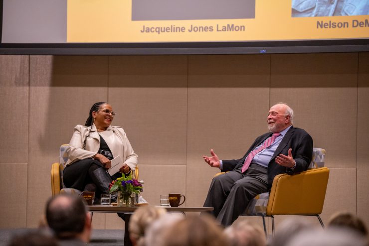 Nelson DeMille with Jaqueline Jones LaMon at Adelphi University